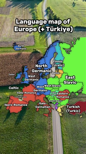 Map of the sub-branches of European languages