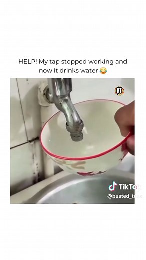 The Hilarious Broken Tap That Drinks Water