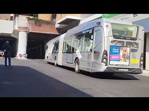 Départ d'un Heuliez-Bus Gx437 hybride Ex-Stivo à Gare de Cergy Préfecture