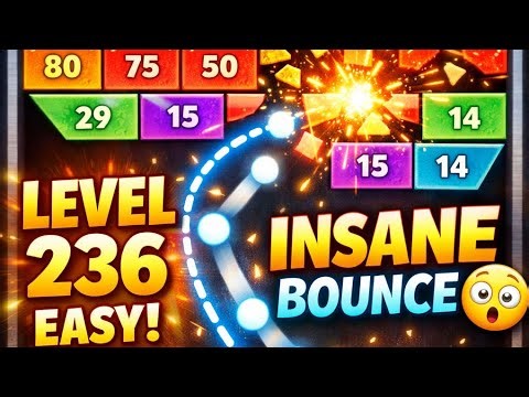 Bricks Breaker Quest Level 236 🔥 Easy Win Strategy | Most Satisfying Gameplay 😍