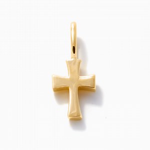 10k/14k Solid Gold Greek Cross Charm: Minimalist Pendant - Etsy