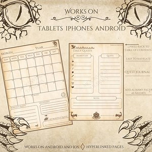 Digital Planner, Fantasy, Daily, Weekly, Monthly, iPad and Android, Dungeons and Dragons - Etsy