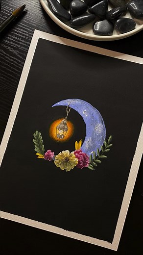 Ramadan Lantern and Crescent Drawing Process | RAWAN ART