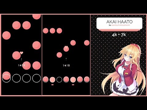 osu!mania Skin Showcase: Akai Haato by dizzyatlovich (With Mania Elements)
