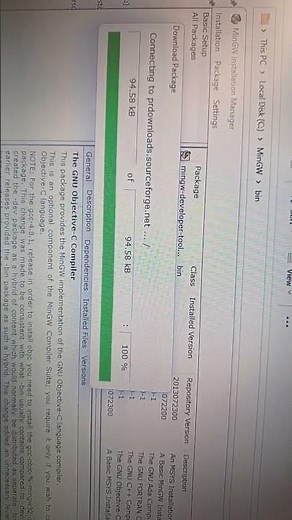 mingw installation manager c++
