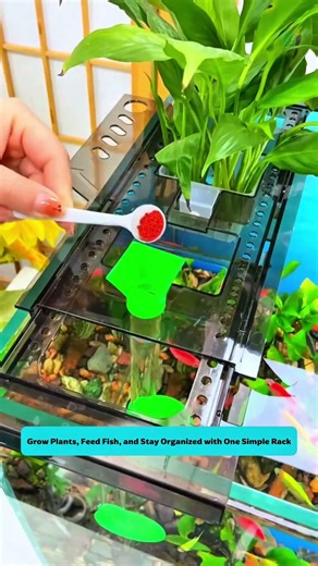 Grow Plants, Feed Fish, and Stay Organized with One Simple Rack #aquarium #fish #tools