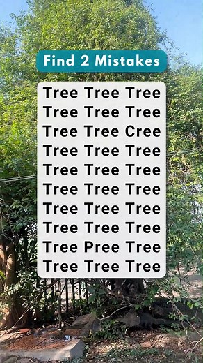 There are two mistakes hidden in Tree🌳 - can you find them? 🤔👀🔍 #BrainTeaser #Search #puzzlechallenge | Umesh's BrainTeaser