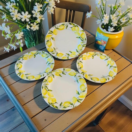 Mikasa New Bone China Lemon Dinner Plates | Set of 4, 11-inch, Italian Countryside Charm - Etsy