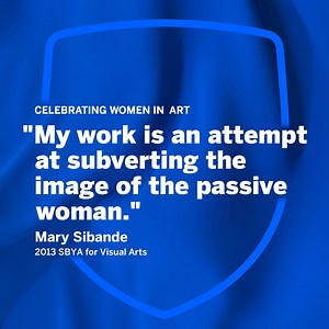 SBYA winner for Visual Arts Mary Sibande paints powerful narratives of Black women's resilience. Today, celebrate a woman defying norms and shaping history. Who inspires you? #InternationalWomensMonth | Standard Bank - Arts