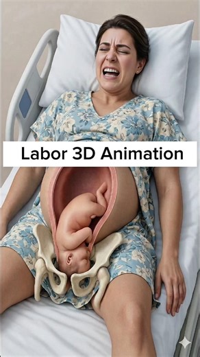 Why Labor Hurts? | 3D Animation 🤰👶 #labor #pregnancy #3danimation #shorts