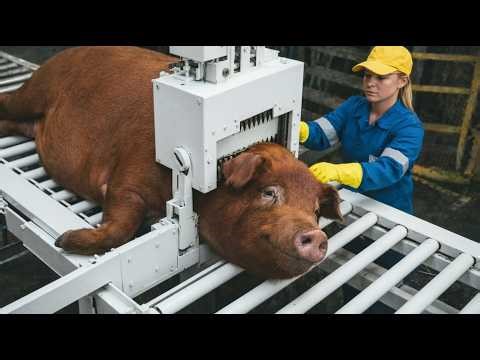 Massive Duroc Pig Farm Factory Tour | Modern Pork Processing Full Process