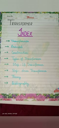 physics project file on Transformer class 12th