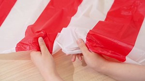 durony 4 Packs Red and White Striped Table Skirt Circus Theme Party Supplies Carnival Table Skirt for Carnival Home Party Decoration, 165 x 30 Inches