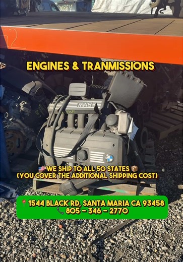 Find Engine replacements with us ♻️ Santa Maria Recycling Center 📍1544 Black Rd, Santa Maria, CA 93458 📞Call us at (805) 346-2770 #EngineReplacement #SantaMariaRecyclingCenter #AutoRepair #UsedEngines #SantaMariaCA