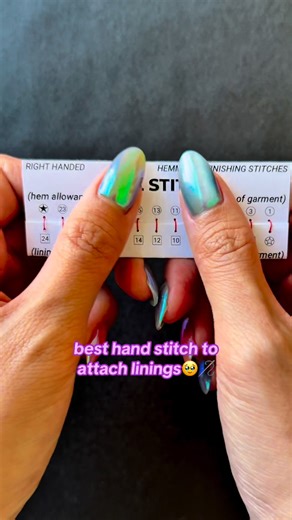 The fell stitch is the best hand stitch to use to attach linings!🥹♥️ VD: Montage of clips demonstrating how to sew a fell stitch using the Stitch by Stitch workbook. Text on screen reads: “best hand stitch to attach linings” #LearnSewing #BeginnerSewing #BeginnerTutorial | We The Future of Sewing