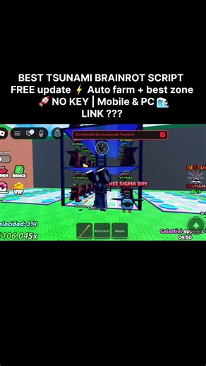 🌊 Escape Tsunami Script (Brainrots) NO KEY | Remove Tsunami Teleport All Zones (Mobile & PC) #robloxscript #tsunami