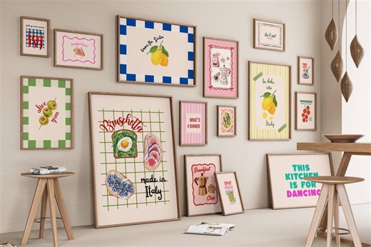 Retro Kitchen Art Prints, Food & Drink Decor (digital Download, Set of 15 ) - Etsy