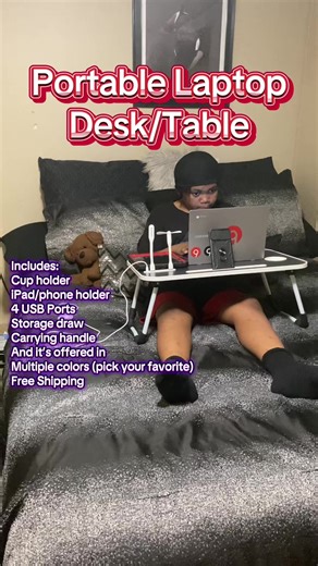 Be comfortable doing work anywhere with this Portable Laptop Desk/Table #desksetup #desk #laptop #laptopdesk #fyp #portable #portabledesk #portabletable #tiktokshopfinds