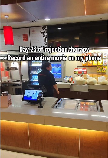 Day 23 of rejection therapy: Recording a movie on my phone at the cinema