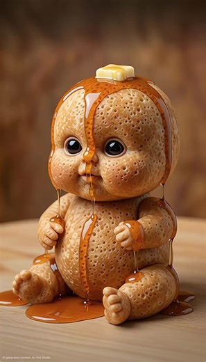 Baby pancake Eating Asmr 🥞🥞🥞#ai #asmr #satisfyingvideo #asmreating #pancakes