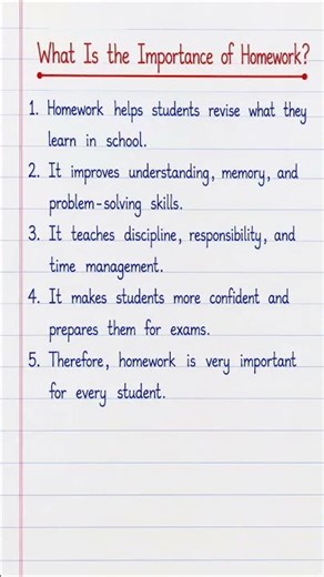 What Is the Importance of Homework? | 5 Lines Essay in English