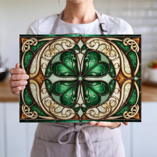 Irish Stained Glass Cutting Board | Irish Blessing Gift, St. Patricks Day Hostess Gift, Celtic Shamrock Decor, St. Patricks Day Gift - Etsy