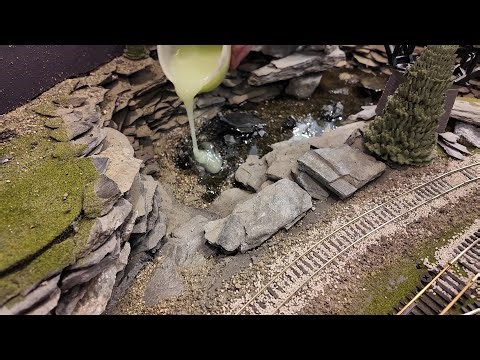 New Pond Under The Arch Bridge...HO Layout Build