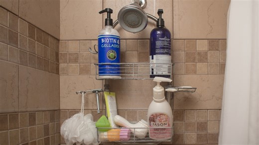 The genius way to repurpose a shower caddy into an outdoor vertical garden for your patio