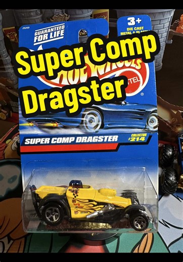 The Hot Wheels Super Comp Dragster is built for lightning-fast straight-line speed. With a long, aerodynamic body, oversized rear tires, and detailed drag racing graphics, this die-cast car captures the thrill of the strip in miniature form. Perfect for collectors who love high-octane racing action. #SuperCompDragsterHW #HotWheelsDragRacer #DiecastSpeedMachine #CollectorRaceCar