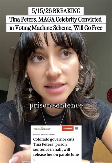 5/15/26 — Peters was convicted after allowing outside allies to access and copy sensitive election system data in search of evidence of voter fraud that never emerged. #voterintegrity #votingrights #tinapeters #colorado #breakingnews