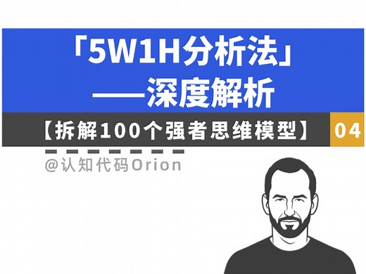 【拆解100个强者思维模型】5W1H分析法——深度解析（第4期）