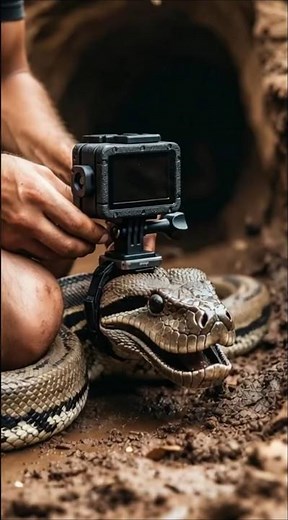 POV: Watch This Python Slither Into a Dark Cave... 👀