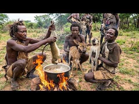 Survival with the Ancient Hadzabe Tribe: African Hunting and Wild Feasts