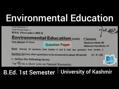Environmental Education | B.Ed kashmir university