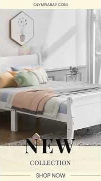 Queen Size Wood Platform Bed with Headboard and Wooden Slat Support
