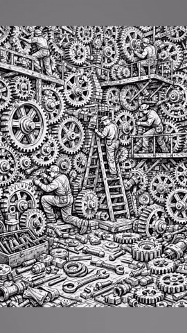 Machine Shop Mayhem Coloring Book – Industrial Gears, Engines & Heavy Equipment Scenes - Etsy