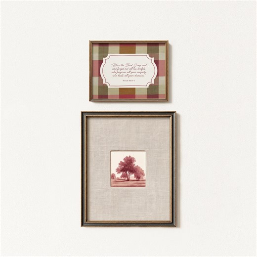 Spring Scripture Art Prints, Plaid & Landscape, Set of 2 (digital Download) - Etsy