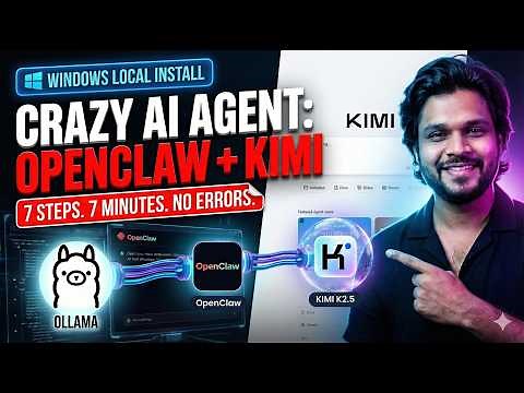 OpenClaw + Kimi K2.5 + Ollama on Windows in 7 Minutes (7 Steps) Setup #openclaw #kimik2 #ollama