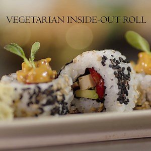 This is one way to get some veggies in! This delicately crafted Vegetarian Inside-Out Roll is a quick and nutritious way to get a tasty and balanced meal. The dish only requires 7 ingredients! We recommend pairing with 25ml ROKU Japanese Gin, mixed with premium tonic and garnished with fresh ginger. For more recipes, head to https://foodnetwork.co.uk/roku-gin/ | Food Network UK