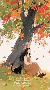 Autumn Lofi with a Black Cat 🍂 | Peaceful Piano Music for Relaxing & Studying