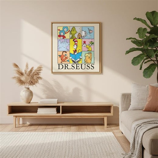 Dr. Seuss Whimsical Canvas Wall Art, Colorful Storybook Style Illustration, Playful Nursery & Kids Room Decor - Etsy