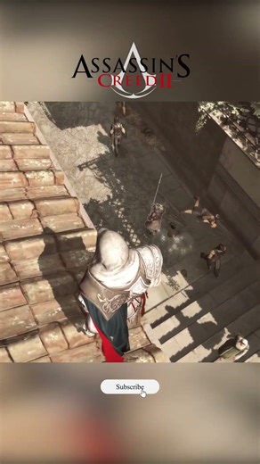 Surprising a guard from the heights | Assassin´s Creed II