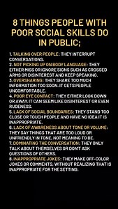 Eight things people with poor social skills do in public.. | Mental health with Omoye