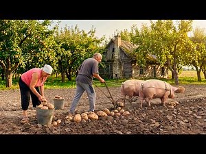 Traditional Village Life | Potato Harvest, Homemade Cooking & Farm Work