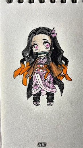 Nezuko chibi drawing ✨ #youtubeshorts #nezukofanart #art #speedart #anime #nezukochan #speeddrawing