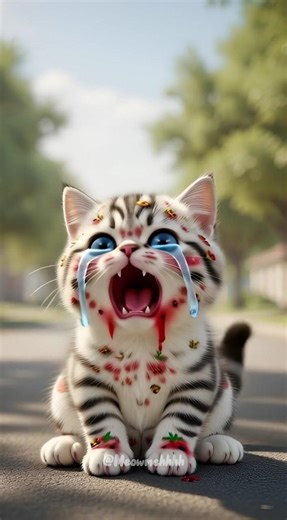 Curiosity turned into pain 😂💔 #meowmehhhh #viral #cat #kitten #sad #kitty #funny