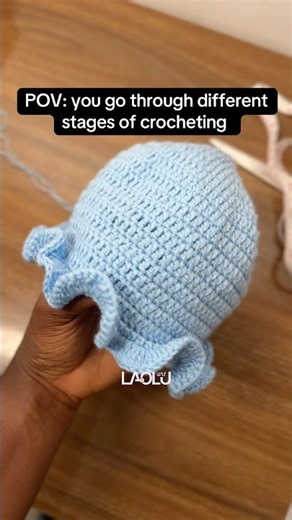 Full and free video tutorial on how to make this crochet ruffle hat is on my channel.😉