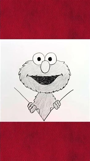 Drawing Elmo is so happy! 🔴✨ #shorts #elmo #art