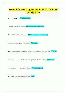 DNA BrainPop Questions and Answers Graded A844