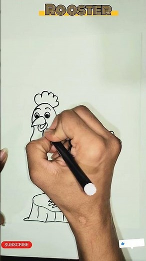 How to Draw a Rooster – Easy Step-by-Step Tutorial for Kids #RoosterDrawing #KidsArt